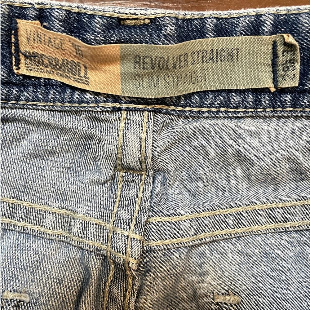 Rock & Roll Denim Revolver Straight Mens 28x34 Slim Straight Light Wash Jeans - Picture 4 of 8